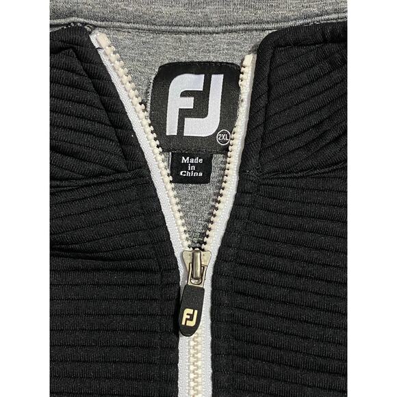 FootJoy FJ Sweatshirt Men's 2XL Black 1/4 Zip Pullover Golf Performance Wear - Picture 6 of 10